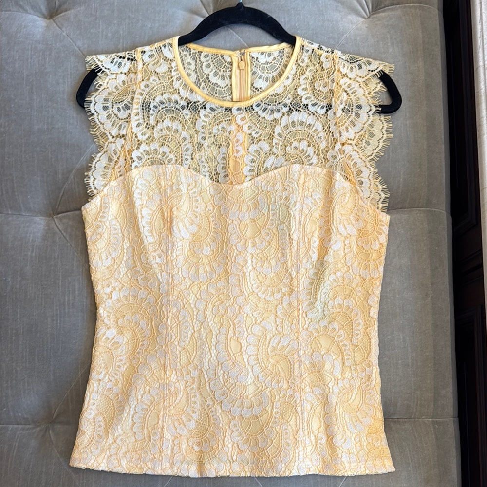 Elegant Lace Yellow Top